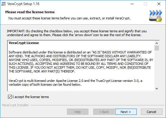 VeraCrypt license