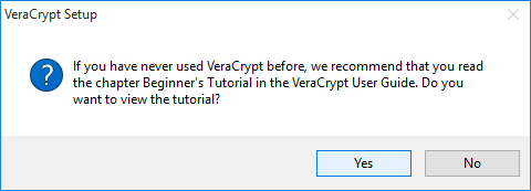 VeraCrypt tutorial prompt